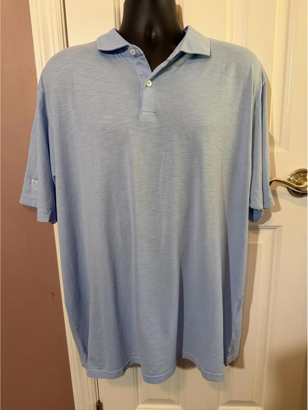 Peter Millar Crown Crafted Cotton Golf Shirt XXL Company Logo On Sleeve New READ